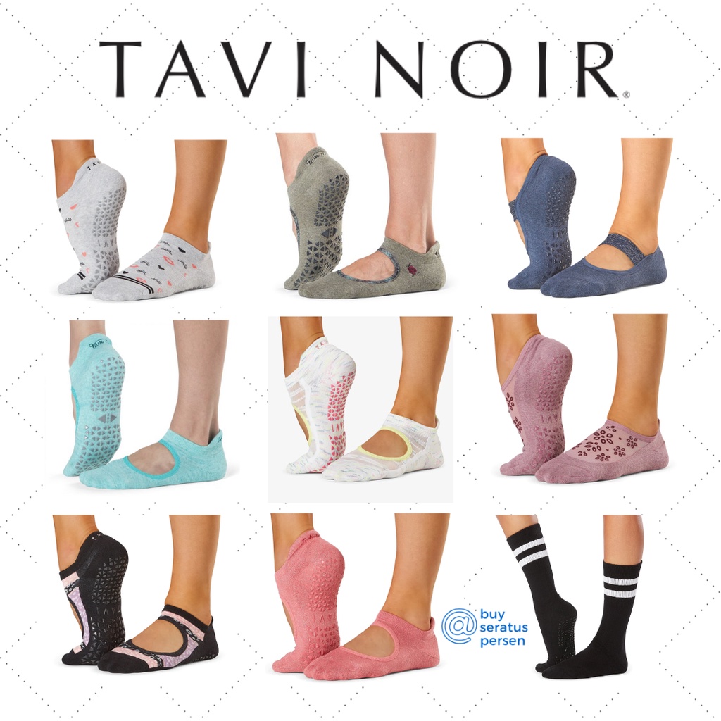 TAVI NOIR Socks for Yoga Pilates Barre - Kaos Kaki Toe Sox Original Ori