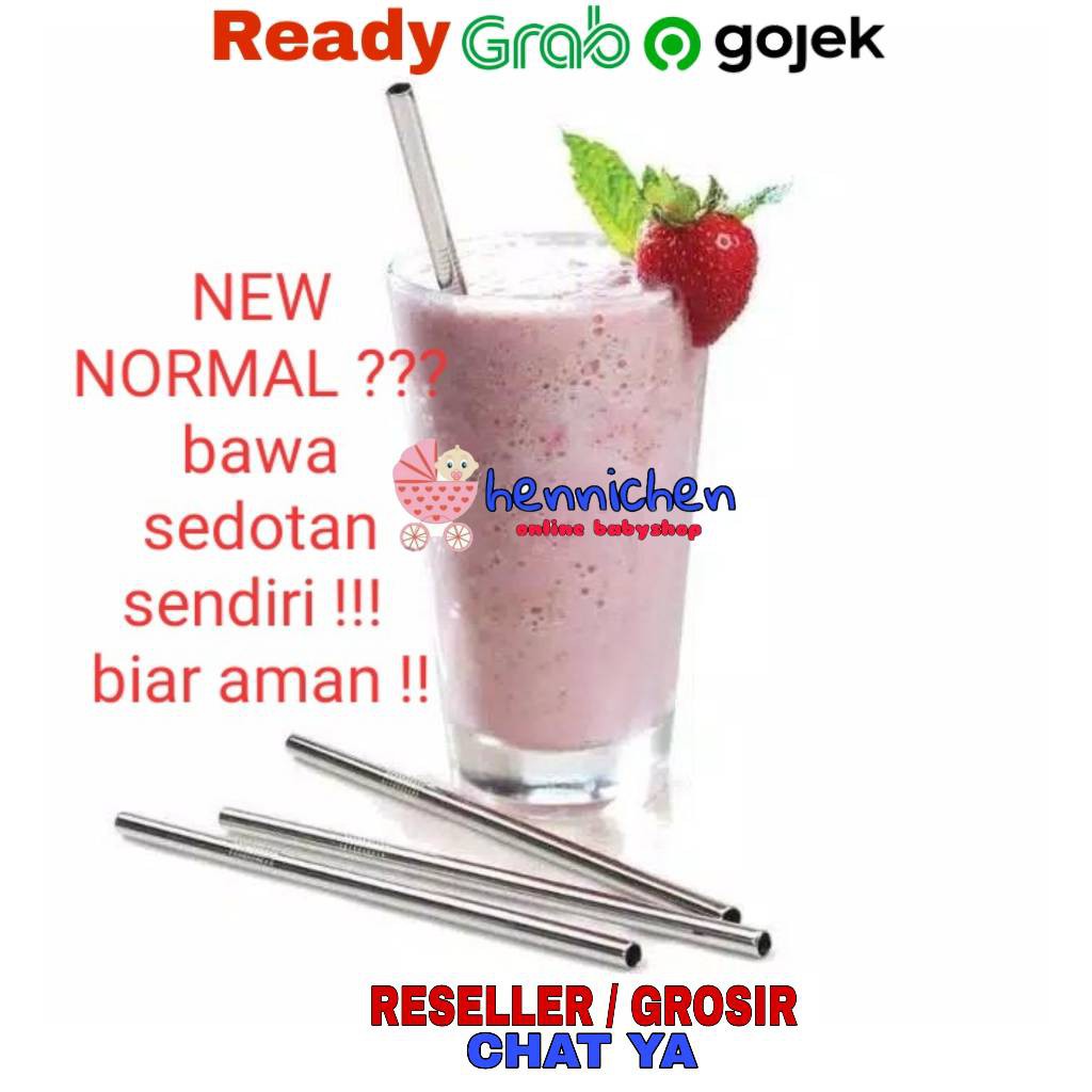 Sedotan Stainless Straw Sedotan Bengkok Sedotan Lurus Anti Karat