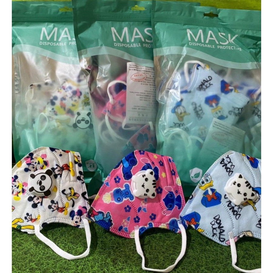 MASKER MURAH ANAK / MASKER KIDS ALKINDO KN95 FILTER RESPIRATOR - 1 PACK 10 PCS
