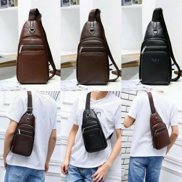 PEDRO LEONARDO LEATHER SLING BAG FOR MAN C5773