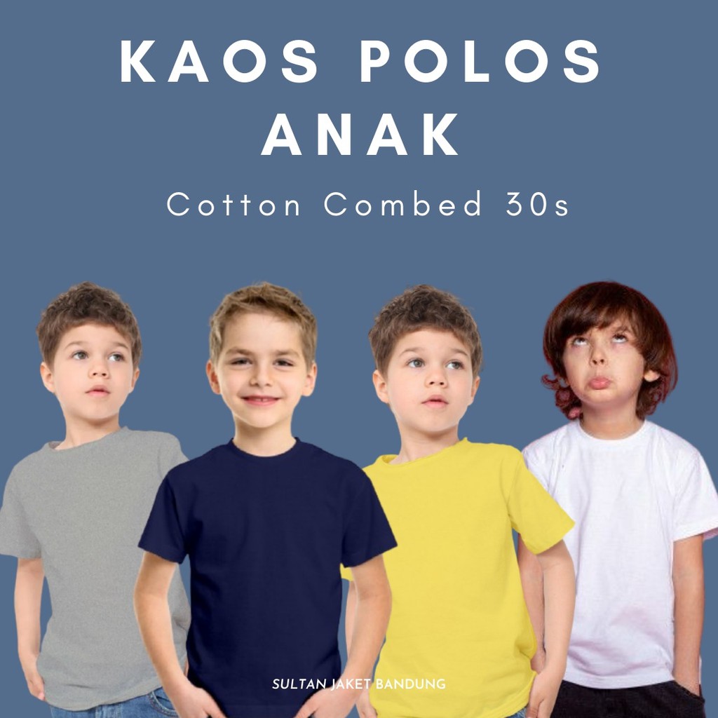 KAOS POLOS ANAK COTTON COMBED 30S [PREMIUM QUALITY] / COMBED REAKTIF 17 warna