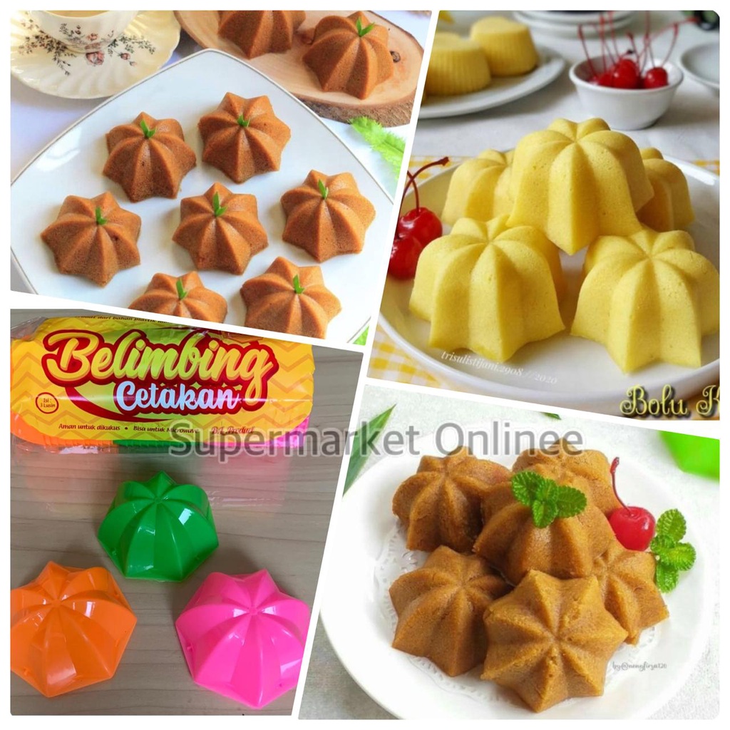 Cetakan Kue Agar Ager Loyang Mini Cup Jelly Coklat Puding Cake Mold Belimbing Isi 12pcs