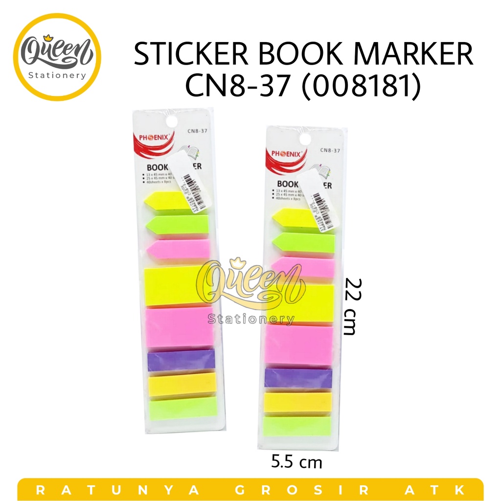 

1 PAD STICKER BOOK MARKER CN8-37 PHOENIX / BOOKMARKER / PENANDA BUKU (008181)