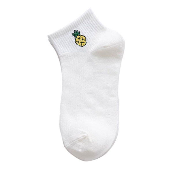 Kaos Kaki Ankle Motif Buah Import Cute / Kaos Kaki Semata Kaki Lucu Unik / TV-112-Putih