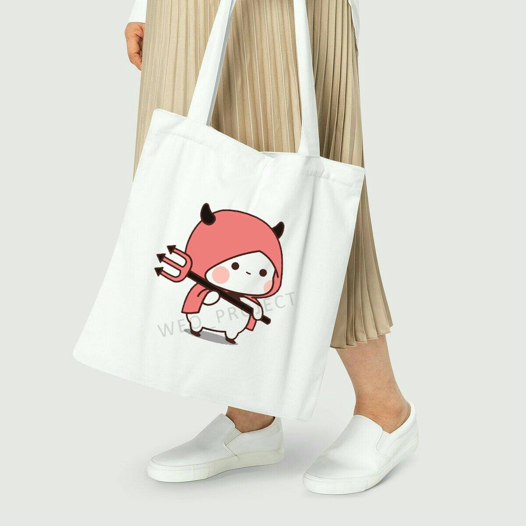 TOTE BAG KANVAS MURAH / TOTE BAG WANITA / TOTE BAG MOTIF YUYURIN PANDA