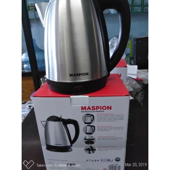 Maspion Teko Kettle Ketel PEmanas Air Listrik MEK 1801SS