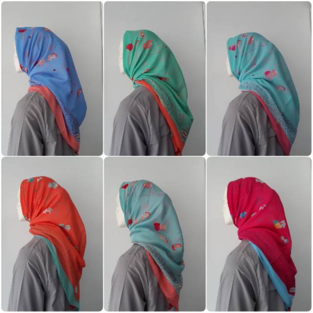 Fayola Scarf Segiempat Motif Zoya Murah