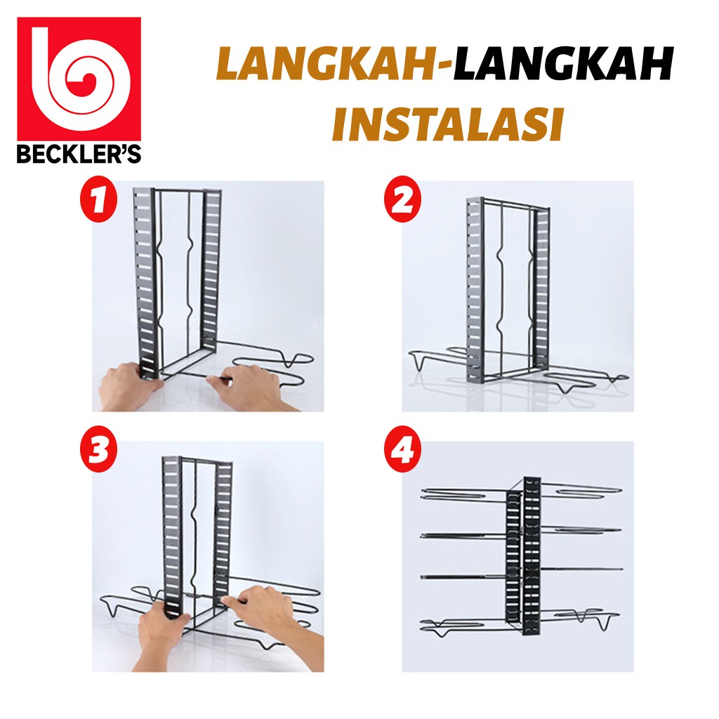 Rak Tutup Panci Teplon Wajan/ Rak Dapur Stainless Steel Serbaguna 4/8 Tingkat