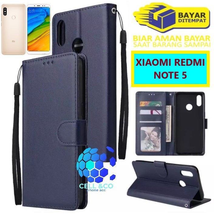 Flip cover XIAOMI REDMI NOTE 5 Flip case buka tutup kesing hp casing flip case leather wallet