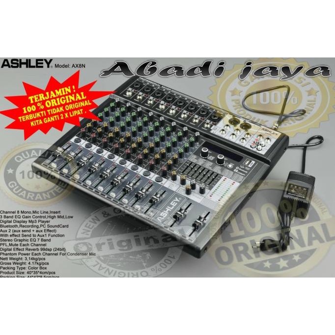 Mixer Audio ASHLEY AX8N 8 Channel Original product Ashley