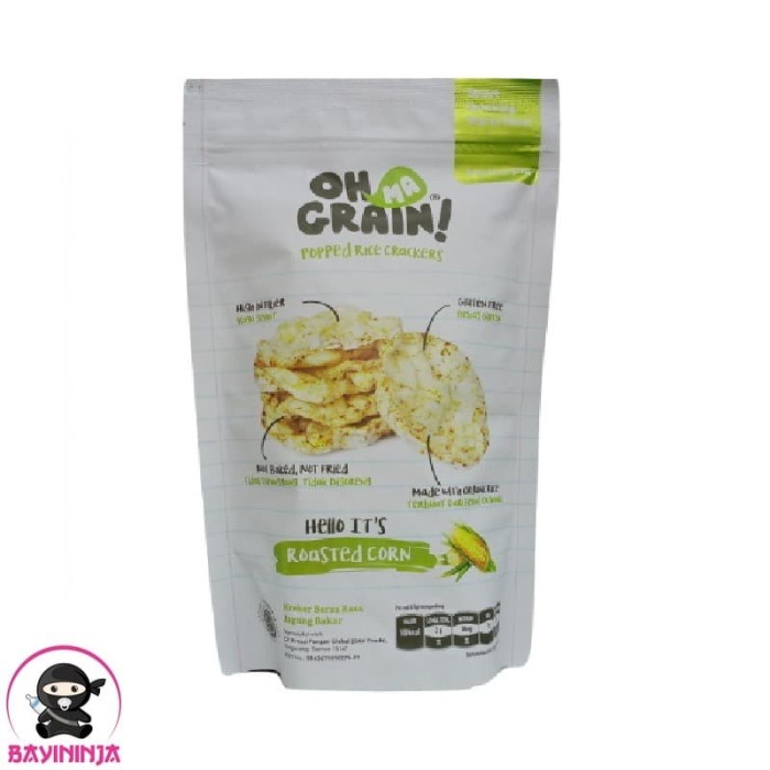 

OH MA GRAIN Popped Rice Crackers Roasted Corn 50 g T-Ninjabayi 01