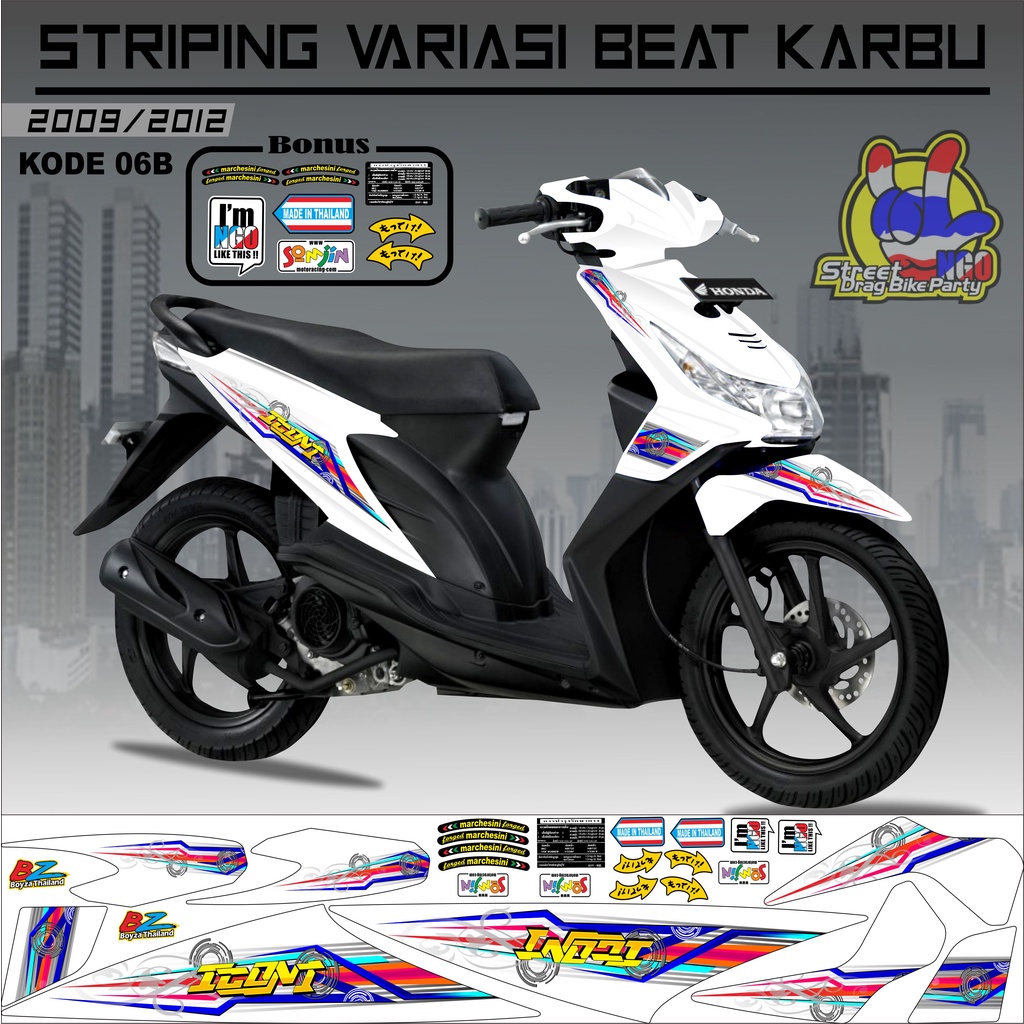 Striping Beat Karbu Stiker Beat Karbu kode 06