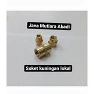 Double Sock/Sock Sok drat dalam/Sock Sok ¼×¼" kuningan