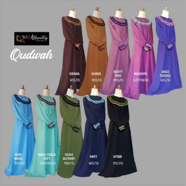 GAMIS QUDWAH BIRU MUDA