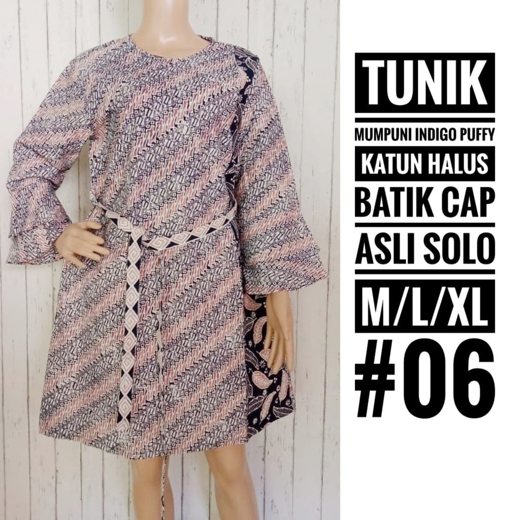 Tunik Mumpuni Indigo | Dress Batik Cap Asli Solo