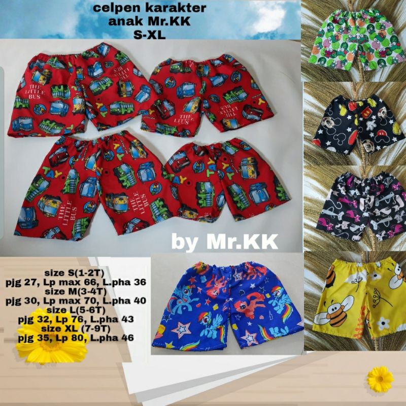 celpen Karakter anak Mr.KK size S-XL