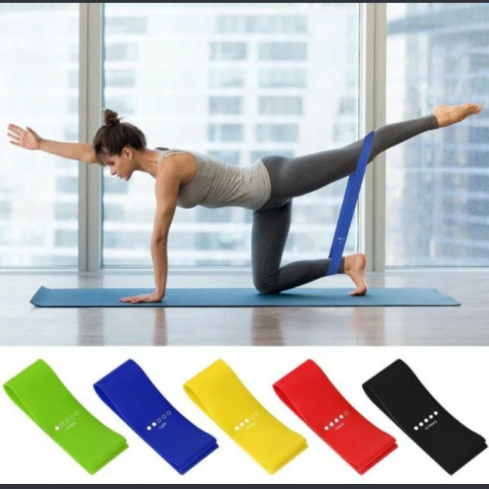 PAKET isi 5 Resistance Loop Band yoga pilates