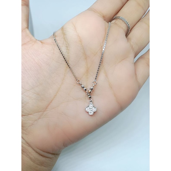 kalung koye itali kaca + liontin bunga &amp; tears mp/ kalung perak asli silver