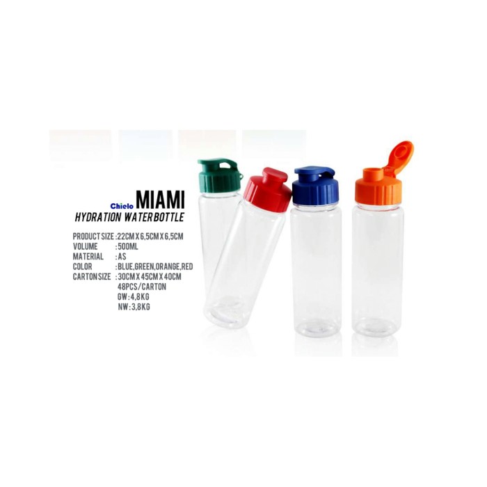 BOTOL MINUM / TUMBLER MERK CHIELO MIAMI INFUSED WATER BOTTLE - Biru