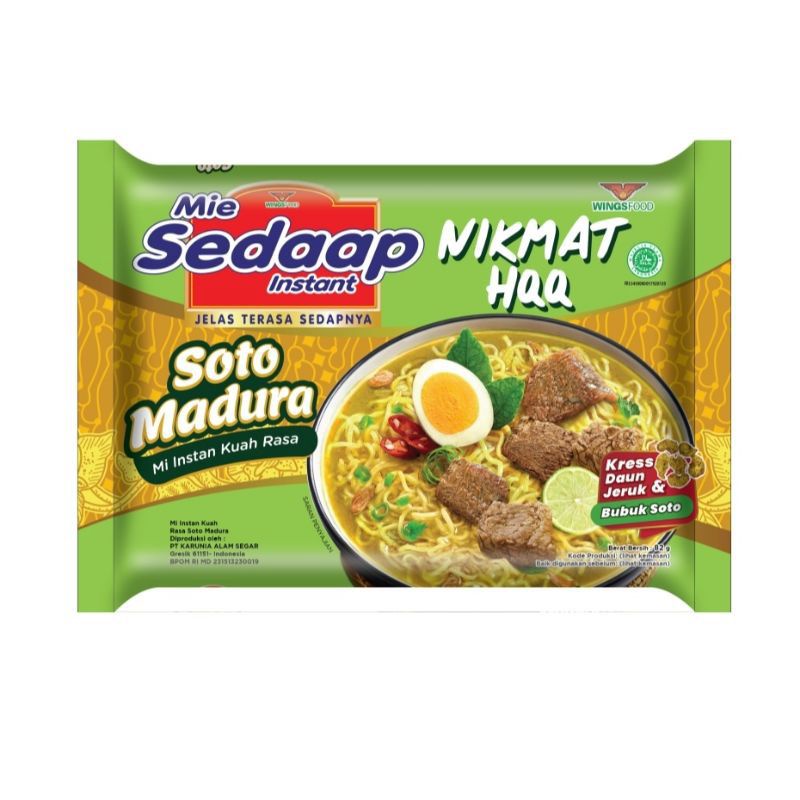 

Mie Sedaap Soto Madura Mi Instant Instan Sedap Kuah 82 gram