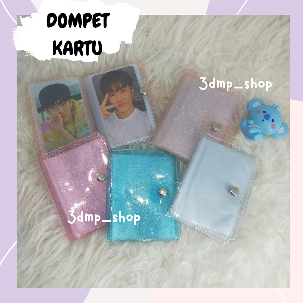 DOMPET KARTU PHOTOCARD TRANSPARAN GLITTER