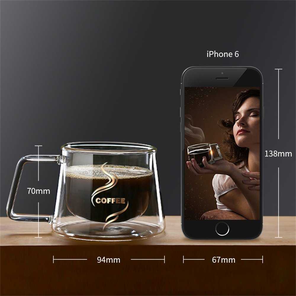 One Two Cups Cangkir Kopi Anti Panas Double Wall Glass 200ml - DOME240