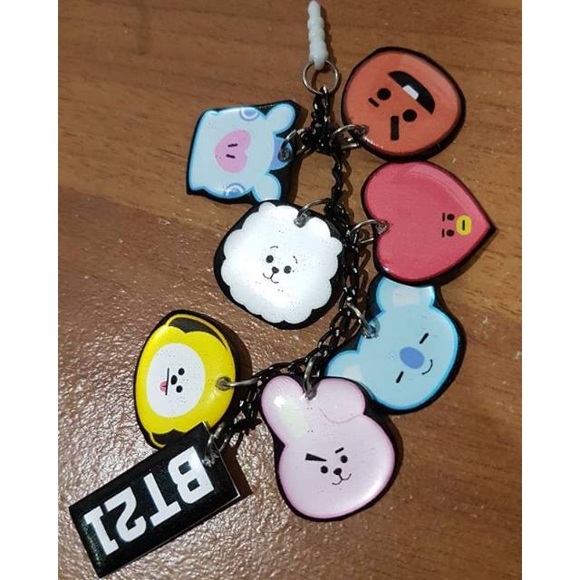 gantungan strap pluggy bt21 bangtan boys hp bts kpop