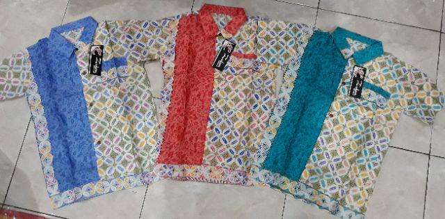 Seragam Batik Anak Kemeja Batik Hem Anak Pria  Motif Kawung