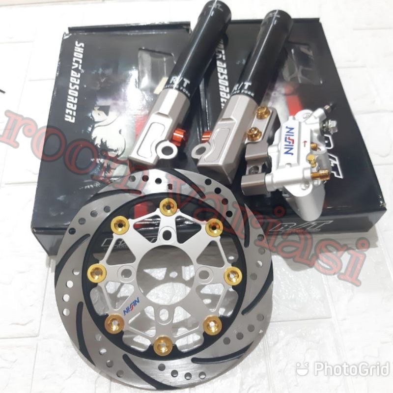 BOTTOM SHOCK RT STAGE PLUS DISC 220MM KALIPER MONOBLOK NISSIN KIRI PNP BEAT VARIO SCOOPY SPACY