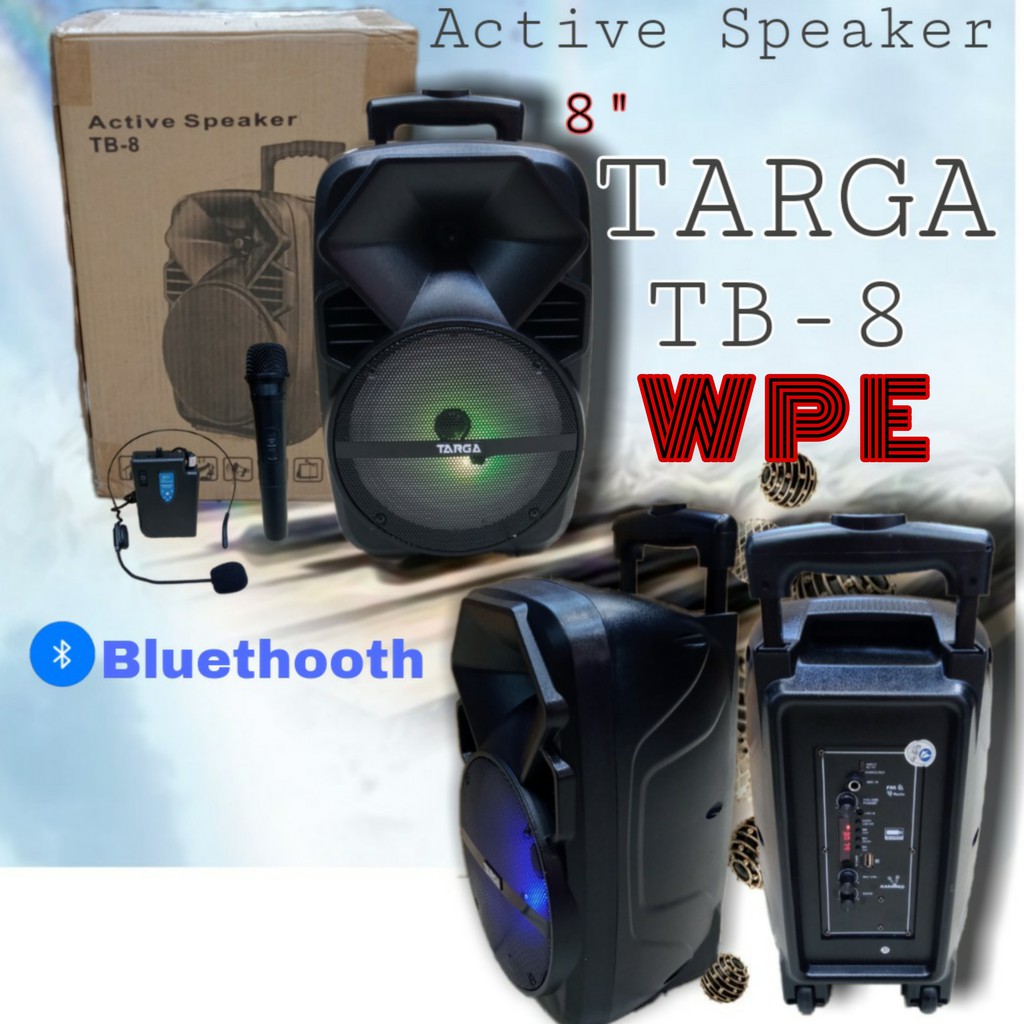 speaker portable targa tb8 tb 8 inch