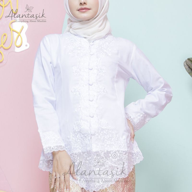 Alantasik - kebaya Senada BIG SIZE / UKURAN JUMBO / Kebaya sulam Encim Bordir /  Sekolah/ Dinas R.6 / R.7