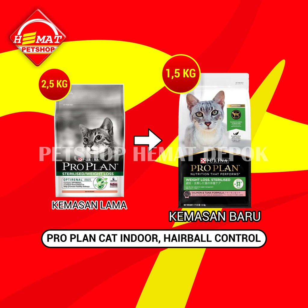 Pro Plan Adult Sterilised Weight Loss 1,5 Kg Makanan Kucing Proplan Steril 1,5Kg