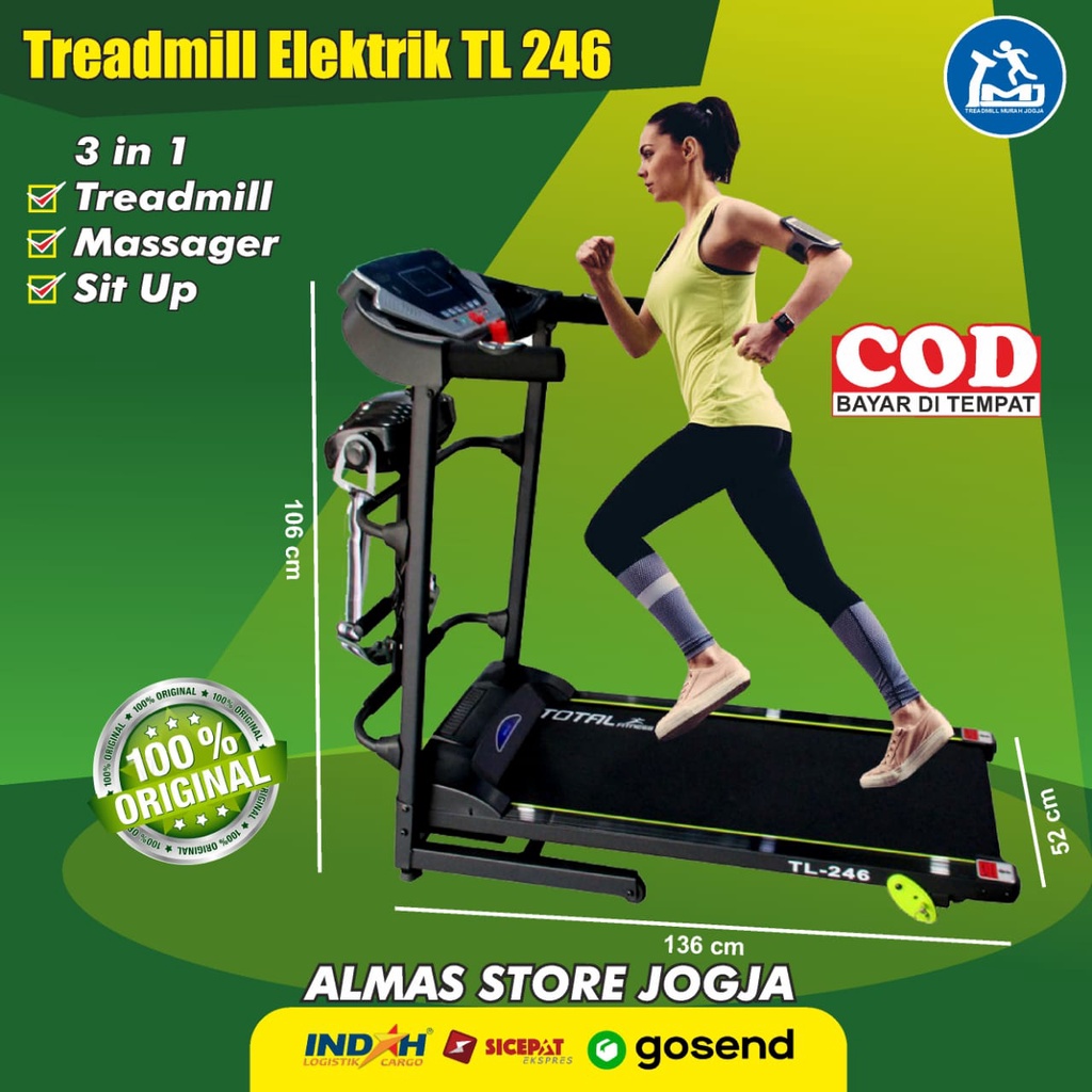 Tredmill Tradmill Treadmil Tritmil Tretmil Treatmill Trademill Treadmill Elektrik Electric Alat Olah