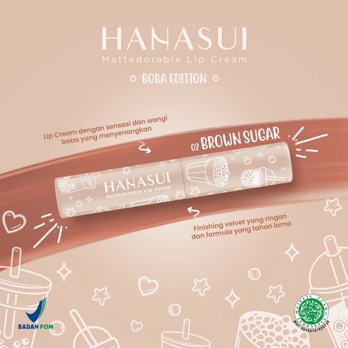 HANASUI MATTEDORABLE LIPCREAM BOBA EDITION