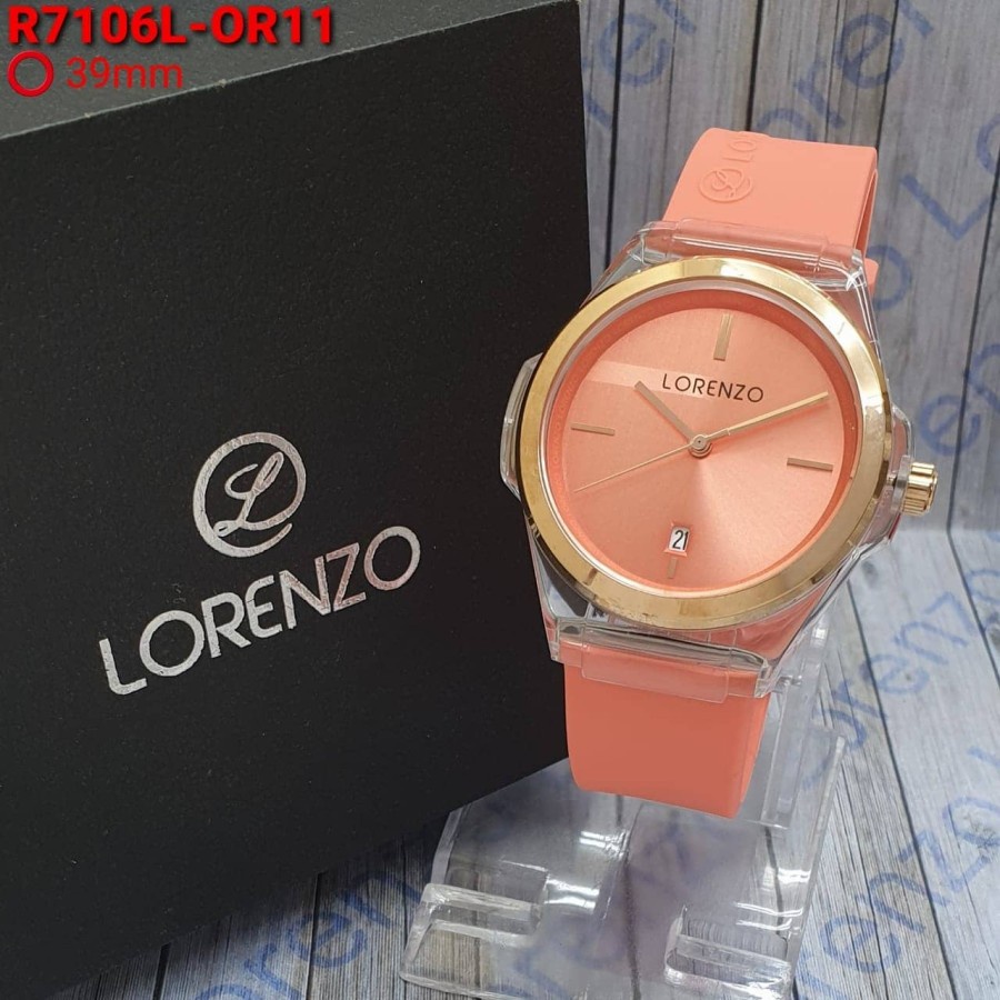 Jam Tangan Wanita Lorenzo 7106 Original Tali Rubber tanggal aktif