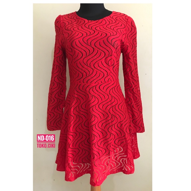 [ND-016] New Dress Gaun Terusan Pesta Brokat Merah