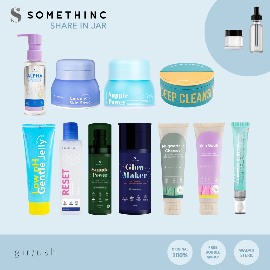 (SHARE) Somethinc Ceramic Eye Game Changer Glow Maker Supple Power Toner Low pH Jelly Cleansing Mugwortella Brightening Mask Cleansing Balm Micellar Water