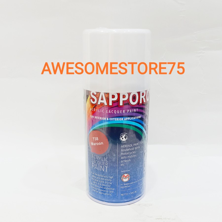 SAPPORO 738 MAROON Merah Tua Darah Marun Cat Semprot Pilox Pylox