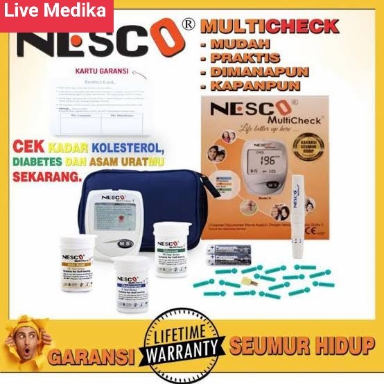 Alat Cek Gula Darah 3 in 1/ Alat Nesco Multicheck / gcu Nesco