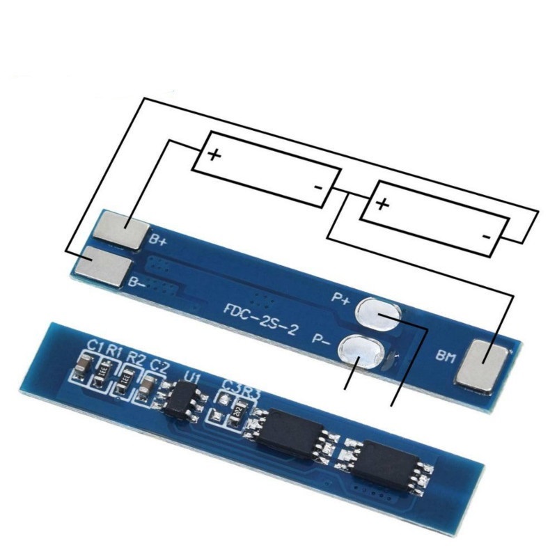 MODUL PAPAN PELINDUNG UNTUK BATERAI CAS LITHIUM ION 7.4V 8.4V 2S 2 STRING SERI SERIES BATTERY MANAGE