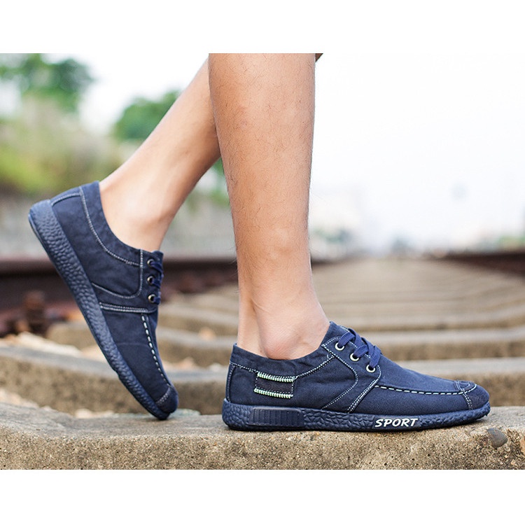 Sepatu Kets Pria Sepatu Kasual kanvas Sepatu Tali