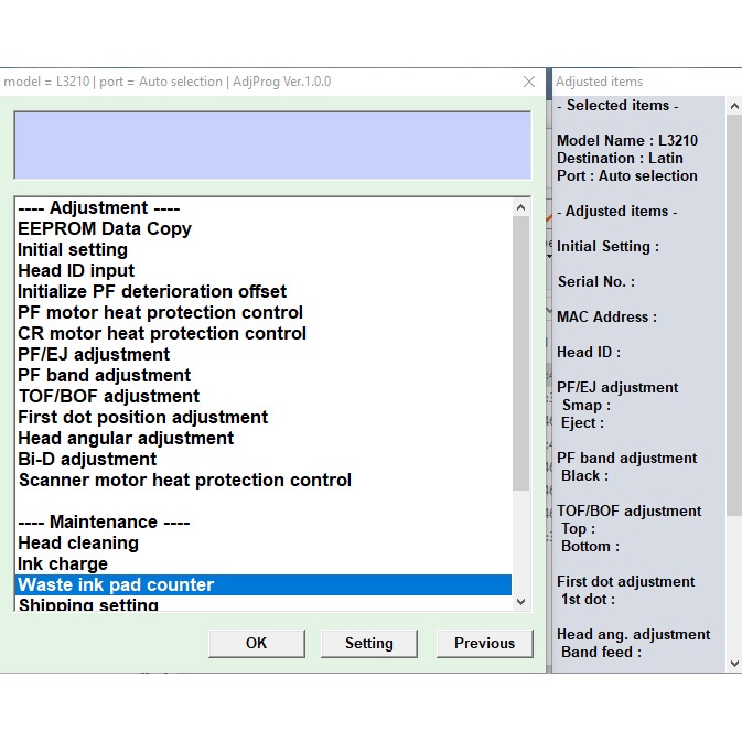 Software Resetter Epson L1210 L3210 L3250 L3251 L3260 L5290 Full Version Lifetime