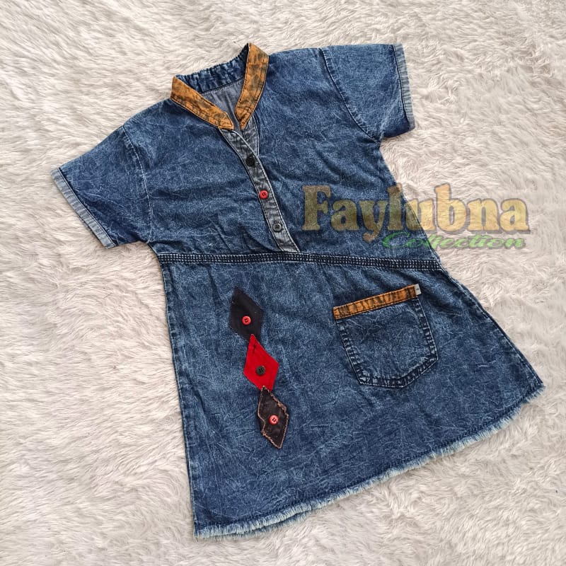 Dress Jeans Anak Usia 4-6 Tahun / Dress Anak Perempuan / Jeans Dress Rawis / Pakaian Jeans Anak