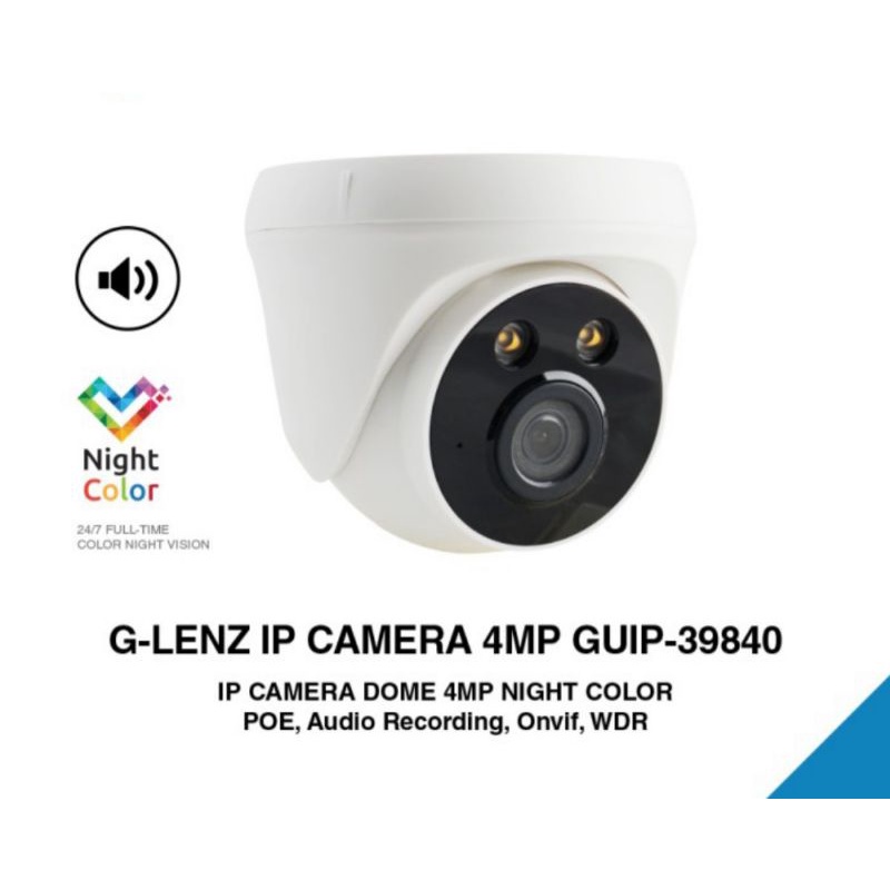 GLENZ CCTV INDOOR NIGHT COLOR TECH - CAMERA GUIP 39840 IPCAMERA 4MP