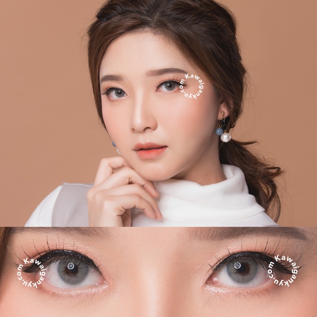 KawaiGankyu Softlens - Kitty kawaii mini ava gray (1botol)