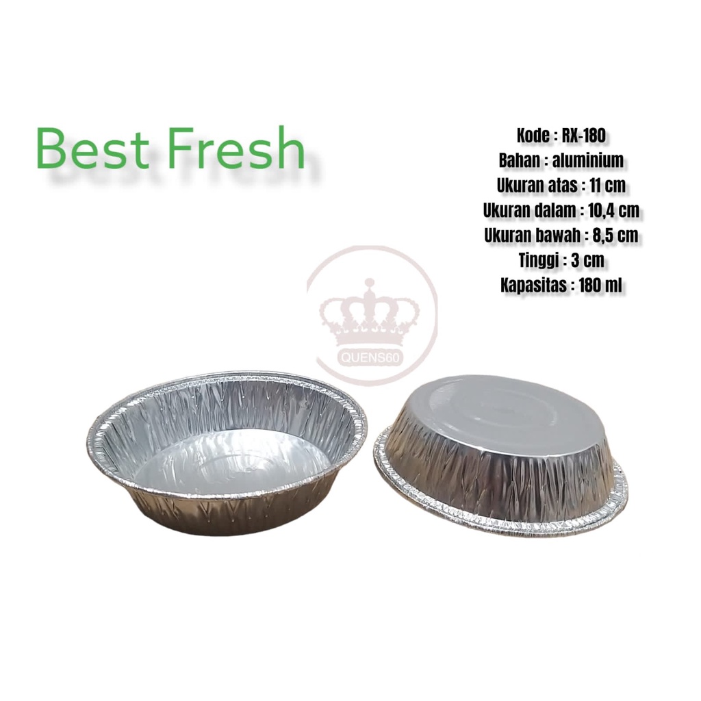 10 PCS Wadah Alumunium foil tray RX 180 / Aluminium foil rx 180 BEST FRESH 180 ML