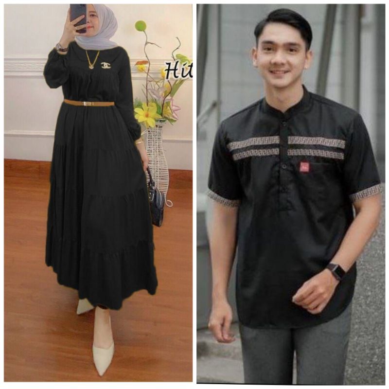 COUPLE MIDI DRESS KOKO FF ,MARSYA MIDI DRESS GAMIS SUSUN