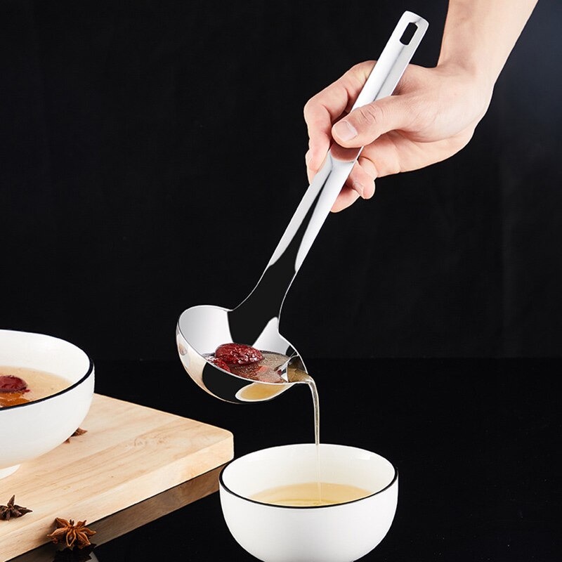 Sendok Sup Oil Water Soup Separation Spoon Stainless Steel