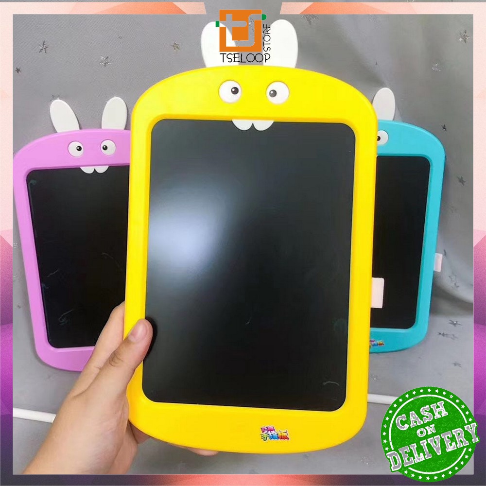 OFM-M36 Mainan LCD Writing Drawing Tablet Board 8.5 inch Papan Tulis Karakter Mainan Edukasi Anak-KUNING-RABBIT
