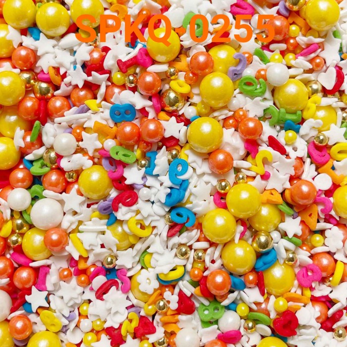 

SPKQ-0255 SPRINKLES SPRINKLE SPRINGKEL 250GR MUTIARA KUNING ORANGE BEST SELLER